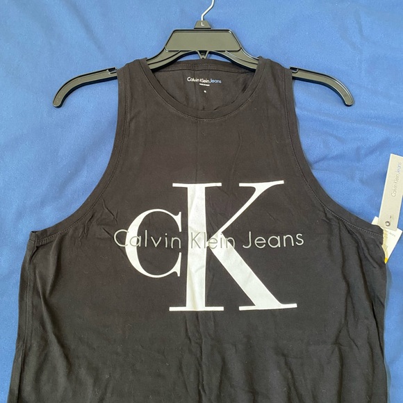 New w/ tags black midi Logo Calvin Klein Dress Sleeveless size M - Picture 2 of 4